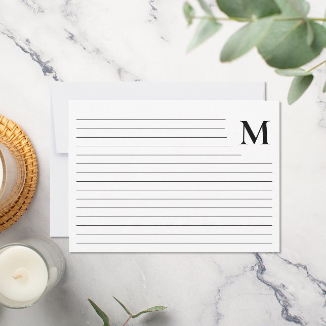 Cartão De Notas Monograma Minimalista (Criador carregado)
