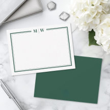 Monograma Minimalista com Duas Bordas em Esmeralda