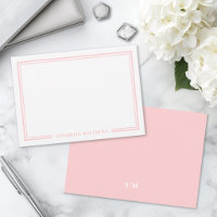 Monograma Minimalista com Duas Bordas Rosa Bege