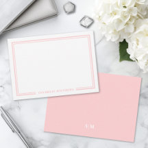 Monograma Minimalista com Duas Bordas Rosa Bege