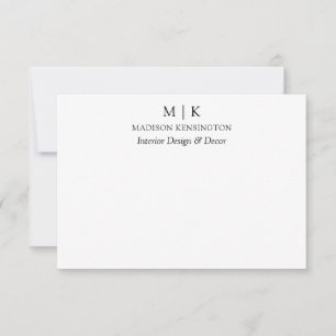 Cartão De Notas Monograma minimalista moderno ou Adicionar logotip