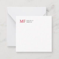 Monograma Minimalista Moderno Vermelho Branco Plan