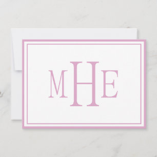 Cartão De Notas Monograma Minimalista Rosa
