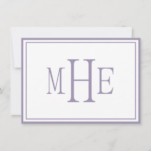 Cartão De Notas Monograma Minimalista Roxo