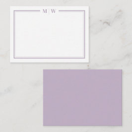 Cartão De Notas Monograma Minimalista Roxo