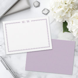 Cartão De Notas Monograma Minimalista Roxo
