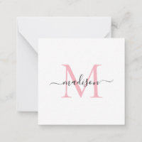 Monograma Moderno Elegante - Script Blush Pink