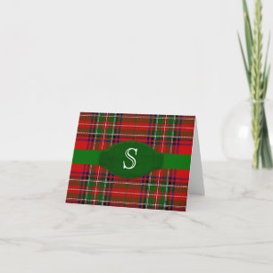 Cartão De Notas Monograma Notecard do Tartan de Stewart