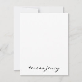 Cartão De Notas Monograma Preto | Design de Nome com Letra Moderna