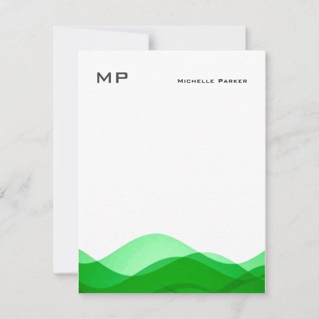 Cartão De Notas Monograma profissional simples Minimalista (Frente)