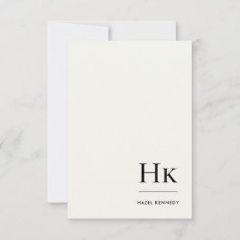 Cartão De Notas Monograma Simples Elegante Mínimo Monogramado Marf