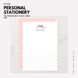 Cartão De Notas Monograma Simples Feminina de Arco Negra Elegante