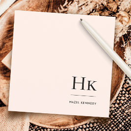 Cartão De Notas Monograma Simples Moderno Monograma