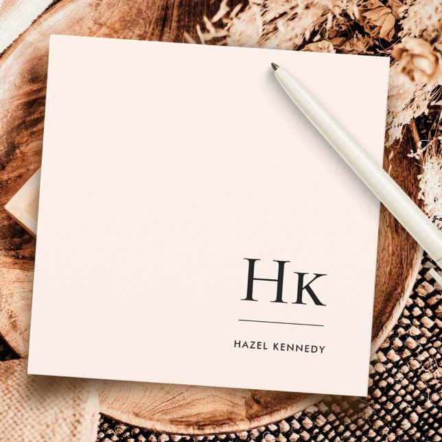 Cartão De Notas Monograma Simples Moderno Monograma (Criador carregado)