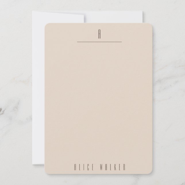 Cartão De Notas monograma sofisticado moderno (Frente)