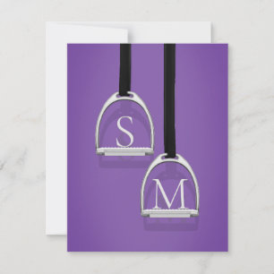 Cartão De Notas Monogramas Stirrup Irons Purple Equestre