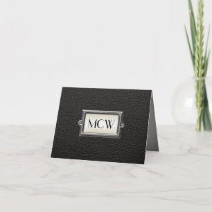 Cartão De Notas Monogrammed 3-Letter Executive Men Personalizado