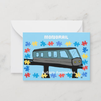 Cartão De Notas Monorail train car coaster autism puzzle