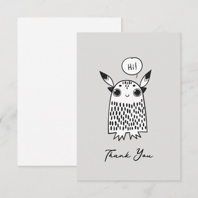 Cartão De Notas Monstro fofo (Frente/Verso)