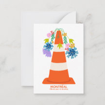 Montréal humorístico cones laranjas cidade present