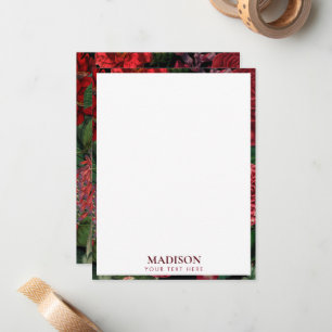 Cartão De Notas Moody Florals Black & Burgundy Vintage Monograma