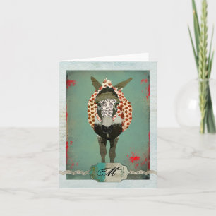 Cartão De Notas Moses Red Rose Monogram Notecard