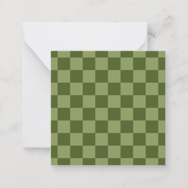 Cartão De Notas Moss Green Checkerboard (Frente)