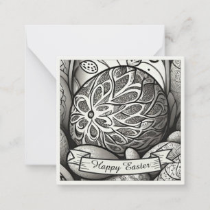 Cartão De Notas motivo de Páscoa desenho animado b/w com ovos de P