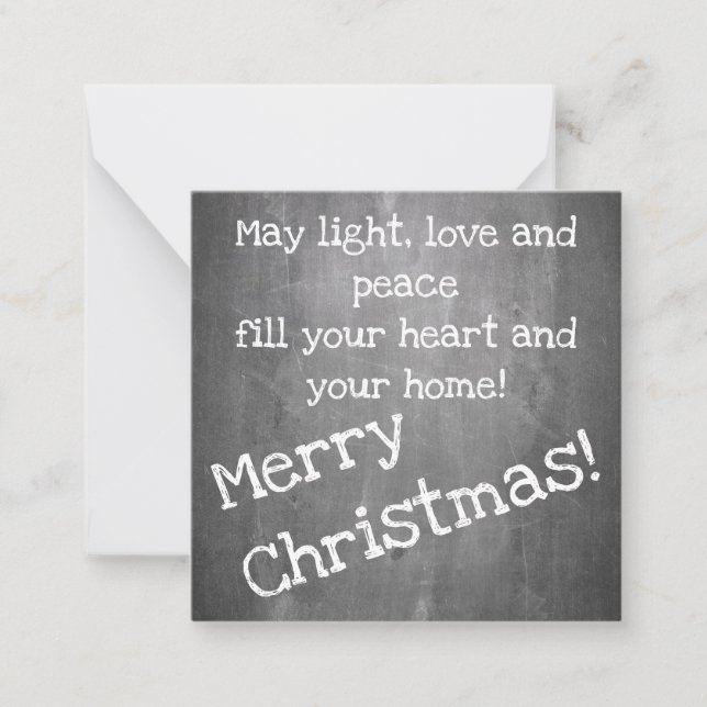 Cartão De Notas Motivo natalino no estilo de quadro negro - Nota X (Frente)