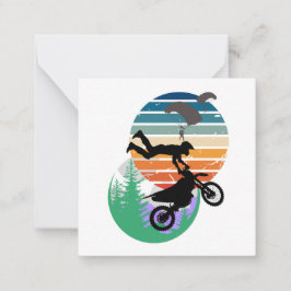 Cartão De Notas Motocicleta, paraquedas e ao ar livre
