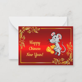 Cartão De Notas Mouse E Queijo