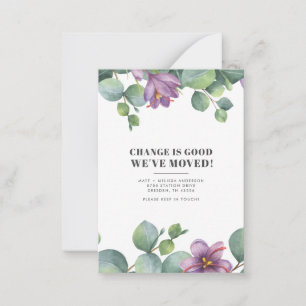 Cartão De Notas Movimentamos Novo Endereço Eucalyptus Greenery em 