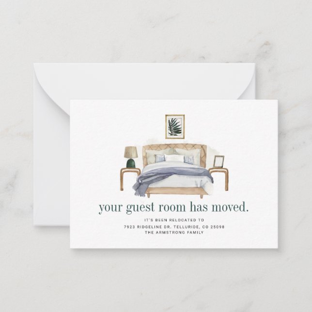 Cartão De Notas Movimentamos o quarto de hóspedes (Frente)