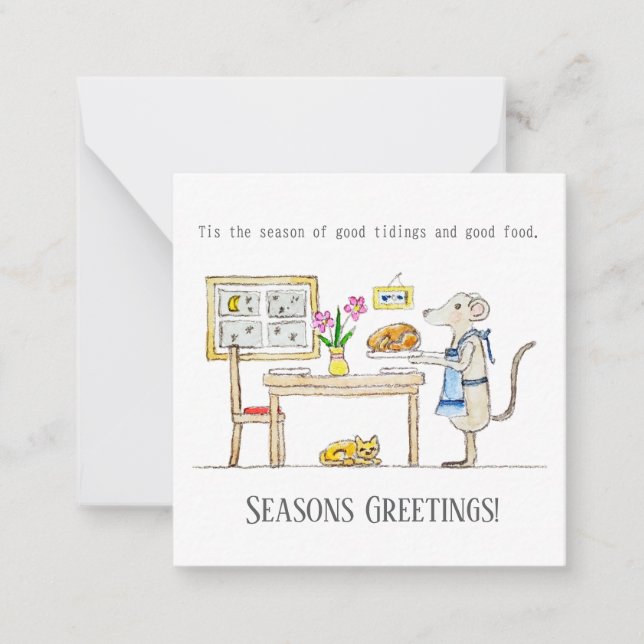 Cartão De Notas Mr Hiddle Cooks Turkey Season Greetings (Frente)