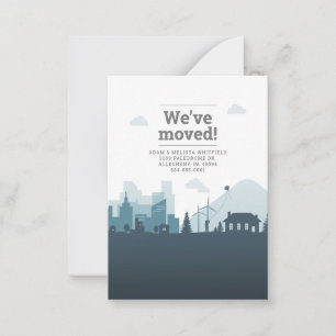 Cartão De Notas Mudança de endereço que movemos em movimento