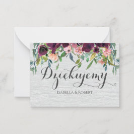 Cartão De Notas Muito obrigado em polonês Dziękujęobrigado