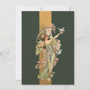 Cartão De Notas Mulher Adorável Vintage Nouveau