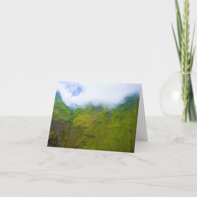 Cartão De Notas Muro de Lágrimas, Monte Waialeale, Kauai, Havaí (Frente)