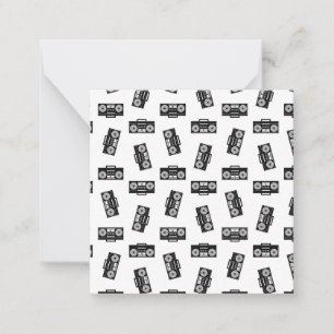 Cartão De Notas Music Boomboxes Estilo de Vintage Boombox Padrão