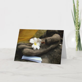 Cartão De Notas Na Mão de Buda