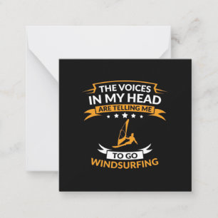 Cartão De Notas Na Minha Cabeça Eu Quero Ir Windsurf