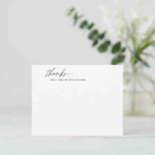 Cartão De Notas Na moda Calliografia Script Black White Obrigado