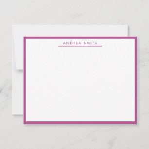 Cartão De Notas Na moda Elegante de Linha Simples Roxo de Plum