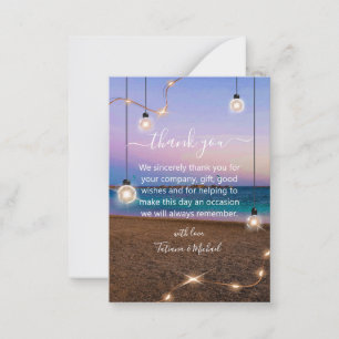 Cartão De Notas na moda gold light praia obrigado de casamento voc