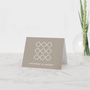 Cartão De Notas Na moda Modern Farmhouse Geométrico Taupe Name