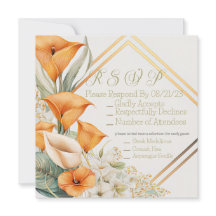 Na moda Modern Orange and Ivory Calla Lily RSVP