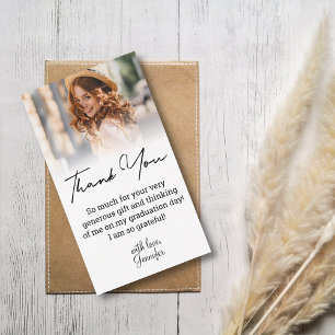 Cartão De Notas na moda obrigado de escrita manual sua foto de gra