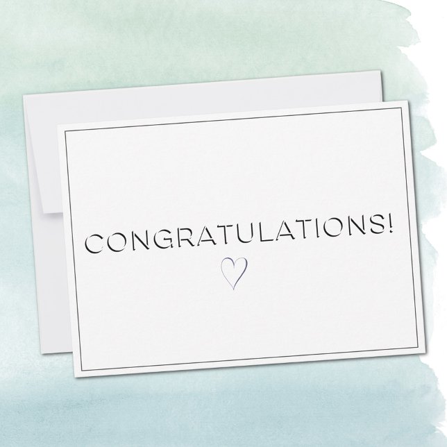 Cartão De Notas Name, Address || Bright White Congratulations Flat (Criador carregado)