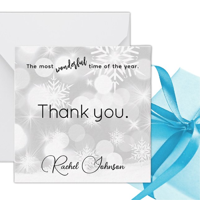 Cartão De Notas Name, Thank You Mini Christmas Gift Enclosure Card (Criador carregado)