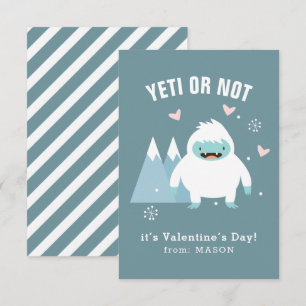 Cartão De Notas namorados de sala de aula "Yeti ou Não"